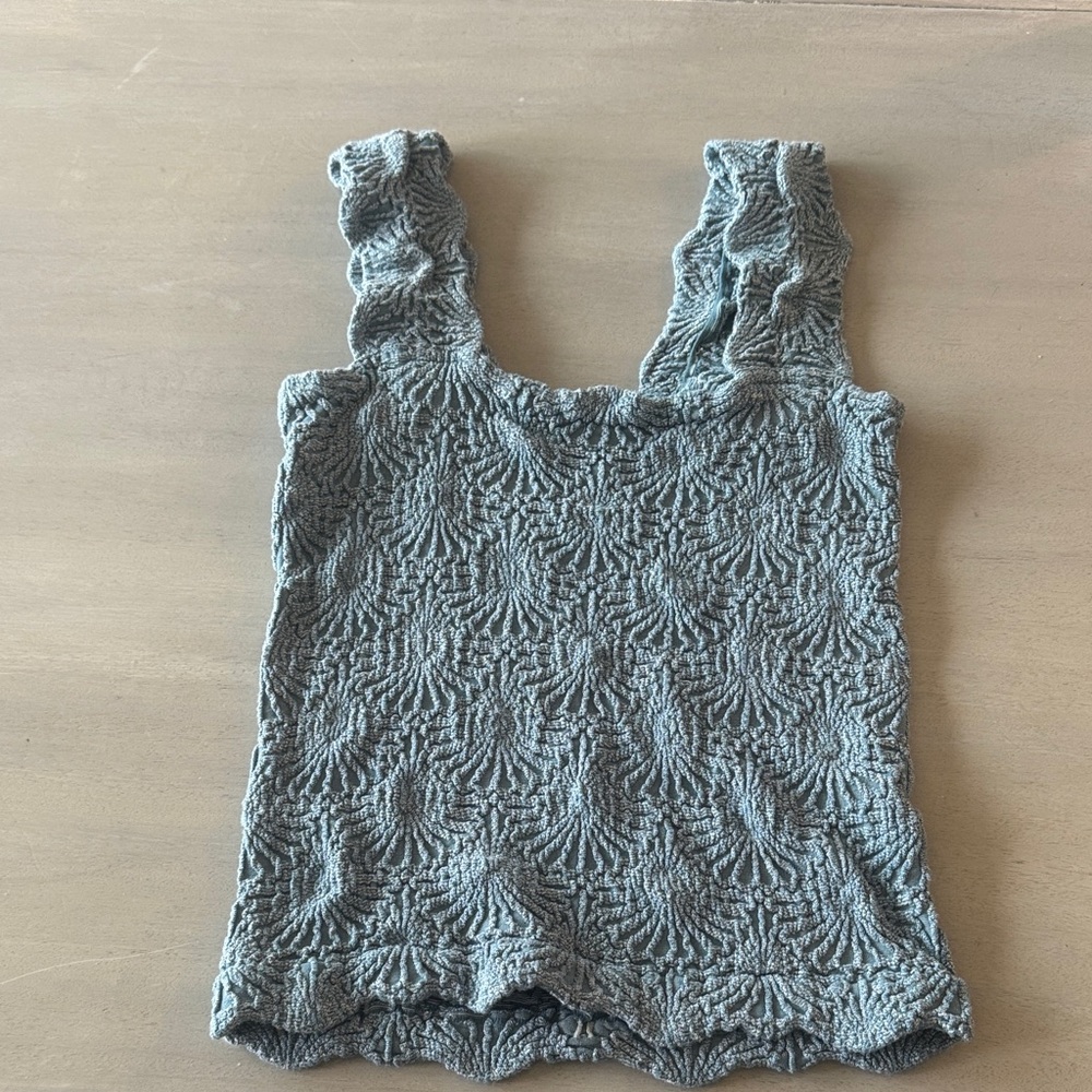 Free People Textured Gray Tank Top